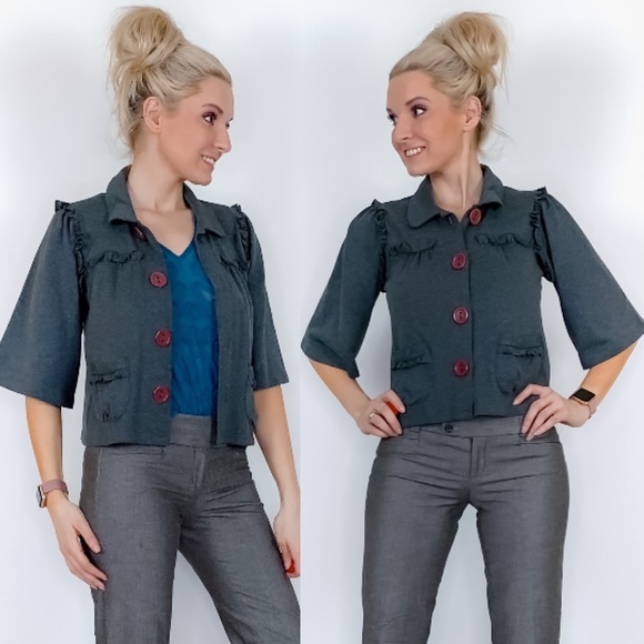 Charlotte Russe Tops - Grey Camisole Jacket Coat Blouse Top